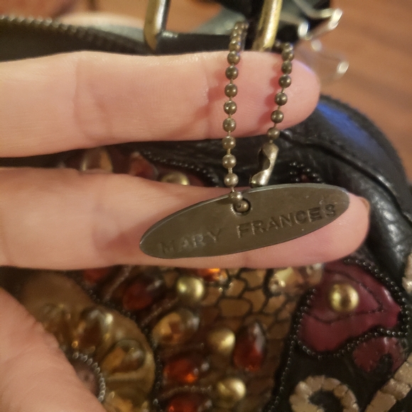 Mary Frances Vintage Deep Sea Connection Black Leather Beaded Fish satchel bag. - Picture 2 of 9